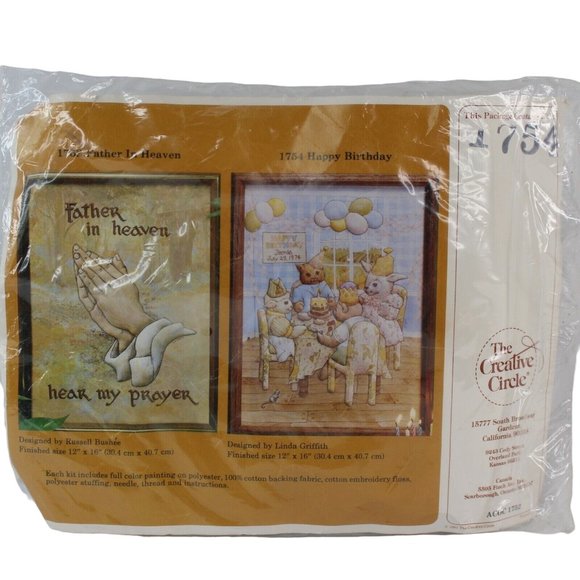Vintage 1981 The Creative Circle Happy Birthday Embroidery Kit - Personalized - Picture 1 of 5
